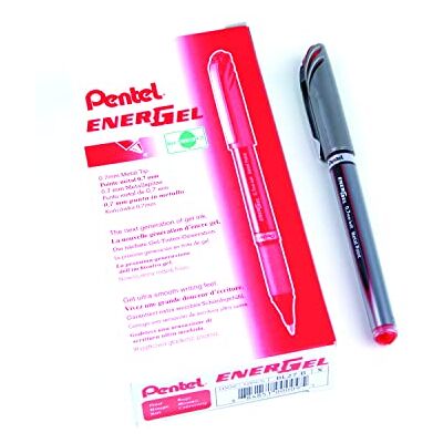 Pentel Energel Plus Roller Ball Pen (Medium) Red (Pack of 12 pens), BL27-BX Pentel Energel Plus Roller Ball Pen (Medium) Red (Pack of 12 pens), BL27-BX