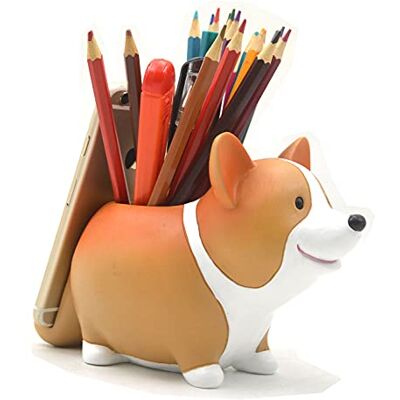 MONMOB Creative Pen Pencil Holder with Phone Stand Pen Cup Desk Organizer Decoration Accessories Home Office School Gift (Corgi) MONMOB Creative Pen Pencil Holder with Phone Stand Pen Cup Desk Organizer Decoration Accessories Home Office School Gift (Corgi)