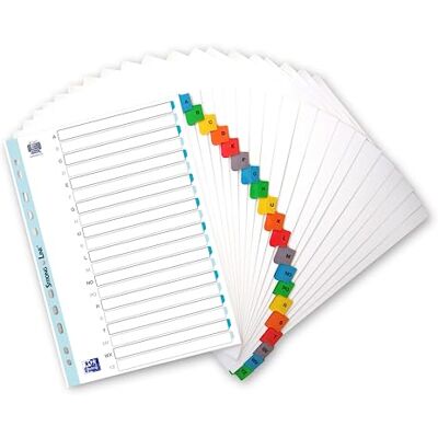 Oxford 20 Packs of Alphabetic Dividers A4 20 Positions Card Thickness 170 g White Oxford 20 Packs of Alphabetic Dividers A4 20 Positions Card Thickness 170 g White