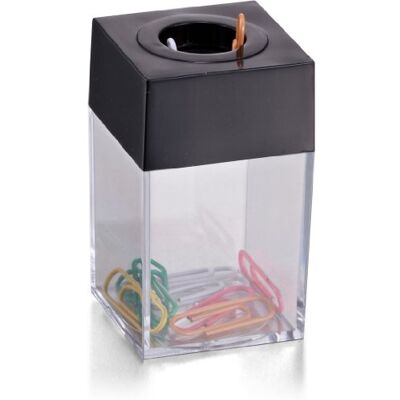 Officemate OIC Small Clip Dispenser with Magnetic Top, Clear/Black (93687) Officemate OIC Small Clip Dispenser with Magnetic Top, Clear/Black (93687)