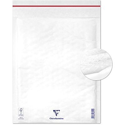 Clairefontaine 7354C Pack of 10 Padded Envelopes Lined with Bubble Wrap Size: 270x360 mm 90g/m² White Colour Mailing Manufactured in France Clairefontaine 7354C Pack of 10 Padded Envelopes Lined with Bubble Wrap Size: 270x360 mm 90g/m² White Colour Mailing Manufactured in France