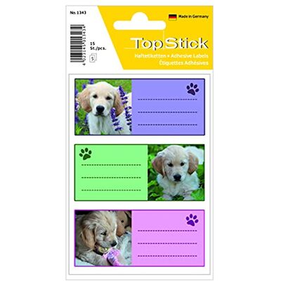TopStick 1343 Book Labels, 3 Labels Per Sheet, 76 x 35 mm, 150 Labels, Self Adhesive, School Stickers for Hand Labelling, Coloured TopStick 1343 Book Labels, 3 Labels Per Sheet, 76 x 35 mm, 150 Labels, Self Adhesive, School Stickers for Hand Labelling, Coloured