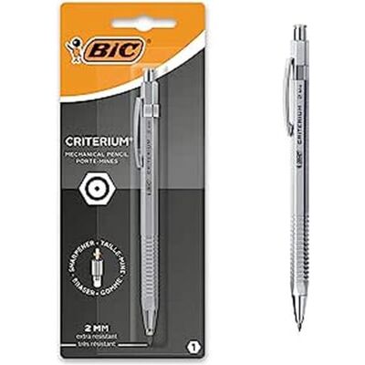 BIC Criterium 2mm Lead Mechanical Pencil Silver BIC Criterium 2mm Lead Mechanical Pencil Silver