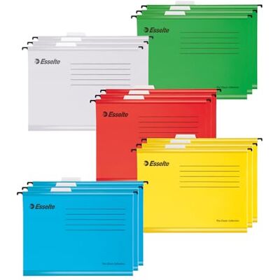 Esselte A4 Filing Cabinet Suspension File, Pack of 15, Assorted Colours Esselte A4 Filing Cabinet Suspension File, Pack of 15, Assorted Colours