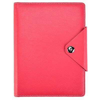 ARPAN A5 Executive Personal Organiser Notebook, Ruled Pages, Padded PU Leather Cover, Stud Button Closure, Ring Binder with Card Pockets, Cream Paper (1, Pink) ARPAN A5 Executive Personal Organiser Notebook, Ruled Pages, Padded PU Leather Cover, Stud Button Closure, Ring Binder with Card Pockets, Cream Paper (1, Pink)