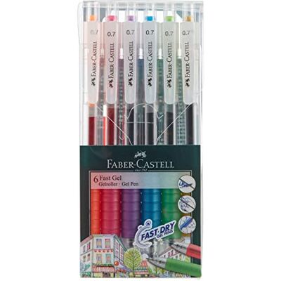 Faber-Castell Gel pen Fast Gel 0.7 wallet of 6 Faber-Castell Gel pen Fast Gel 0.7 wallet of 6