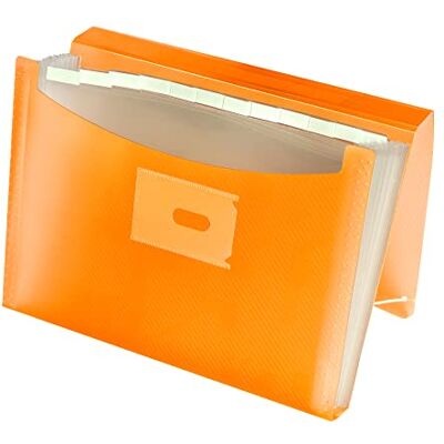 Oxford , Accordion Folder A4+, Translucent Plastic Cover, 13 Pockets, Orange Oxford , Accordion Folder A4+, Translucent Plastic Cover, 13 Pockets, Orange