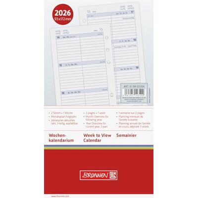 BRUNNEN Filius Weekly Calendar 2026 93 x 172 mm BRUNNEN Filius Weekly Calendar 2026 93 x 172 mm