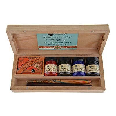 MANUSCRIPT Calligraphy Artist Set (18-Piece Kit) Calligraphy Gift Set Containing 2x Dip Pen Holders, 4x Acrylic Ink Pots & 12x Hand-Selected Nibs, Perfect for Beginners & Advanced Artists MANUSCRIPT Calligraphy Artist Set (18-Piece Kit) Calligraphy Gift Set Containing 2x Dip Pen Holders, 4x Acrylic Ink Pots & 12x Hand-Selected Nibs, Perfect for Beginners & Advanced Artists