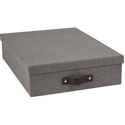 Bigso Box of Sweden Oskar Canvas Fiberboard Document Letter Box File Organizer Document Box for Important Paperwork Document Storage Box with a Lid & Leather Handle 3.3" x 10.2" x 13.8" Gray Bigso Box of Sweden Oskar Canvas Fiberboard Document Letter Box File Organizer Document Box for Important Paperwork Document Storage Box with a Lid & Leather Handle 3.3" x 10.2" x 13.8" Gray