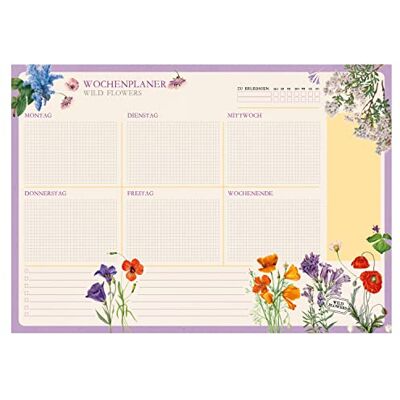 Grupo Erik Weekly Planner A3 In German Wild Flowers Undated Daily Planner Family, Desk Calendar, 54 Tear Off Pages A3 Notepad Cute Stationery Gifts Under 10 Pounds Grupo Erik Weekly Planner A3 In German Wild Flowers Undated Daily Planner Family, Desk Calendar, 54 Tear Off Pages A3 Notepad Cute Stationery Gifts Under 10 Pounds