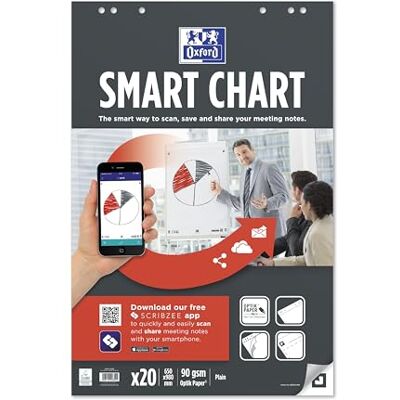 Oxford Plain Flipchart Refill Pad, 65x98cm, 20 Sheets, SCRIBZEE Compatible Oxford Plain Flipchart Refill Pad, 65x98cm, 20 Sheets, SCRIBZEE Compatible