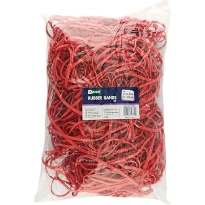 D.RECT Elastic Band 1 kg Bag Rubber Ring Perfect for Household and Office Reusable Very Durable Red D.RECT Elastic Band 1 kg Bag Rubber Ring Perfect for Household and Office Reusable Very Durable Red