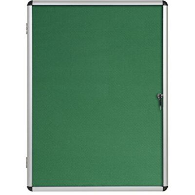 Bi-Office Enclore Display Case, Green Felt Surface, Lockable Acrylic Door, Aluminium Frame, 1160 x 1288 mm 20x A4 Bi-Office Enclore Display Case, Green Felt Surface, Lockable Acrylic Door, Aluminium Frame, 1160 x 1288 mm 20x A4