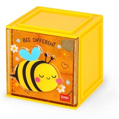 LEGAMI Cutie Cubes Desk Box, Bee Theme, Desk Organizer, Storage Box, Sticker Sheet Included, Stackable, Multifunctional, ABS, 90 x 90 x 100 cm LEGAMI Cutie Cubes Desk Box, Bee Theme, Desk Organizer, Storage Box, Sticker Sheet Included, Stackable, Multifunctional, ABS, 90 x 90 x 100 cm