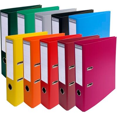 Exacompta Ref 53074E Prem'Touch PVC Lever Arch File 320 x 290mm in Size, 2 Rings, Can Hold A4 Documents, 70mm Spine, 75mm Rings, FSC-Certified Assorted Vivid Colours (Pack of 10) Exacompta Ref 53074E Prem'Touch PVC Lever Arch File 320 x 290mm in Size, 2 Rings, Can Hold A4 Documents, 70mm Spine, 75mm Rings, FSC-Certified Assorted Vivid Colours (Pack of 10)