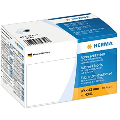 HERMA 89 x 42 mm Paper Matt Address Labels White (Pack of 250) HERMA 89 x 42 mm Paper Matt Address Labels White (Pack of 250)
