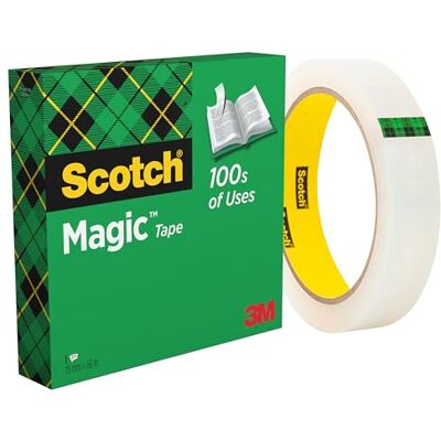 Scotch Magic Tape, 1 Roll , 19 mm x 66 m General Purpose Sticky Tape for Document Repair, Labelling & Sealing Scotch Magic Tape, 1 Roll , 19 mm x 66 m General Purpose Sticky Tape for Document Repair, Labelling & Sealing