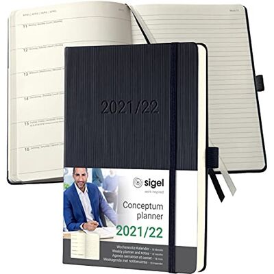 Sigel C2203 Conceptum Weekly Planner and Notes July 2021 to December 2022-14,8 x 21,3 cm hardcover 256 Pages Black ca. A5 Sigel C2203 Conceptum Weekly Planner and Notes July 2021 to December 2022-14,8 x 21,3 cm hardcover 256 Pages Black ca. A5