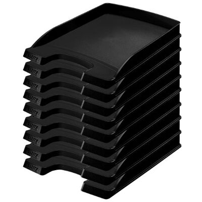 Leitz Plus Letter Tray Slim 35 mm – Pack of 10 Height 37 mm black Leitz Plus Letter Tray Slim 35 mm – Pack of 10 Height 37 mm black