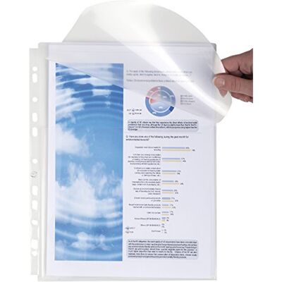 Exacompta 50 punched pockets gusset 25mm PP 20/100 mm clear Exacompta 50 punched pockets gusset 25mm PP 20/100 mm clear