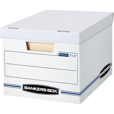 BANKERS BOX STOR/File Storage Boxes, Standard Set-Up, Lift-Off Lid, Letter/Legal, Case of 30 (0071304), white BANKERS BOX STOR/File Storage Boxes, Standard Set-Up, Lift-Off Lid, Letter/Legal, Case of 30 (0071304), white
