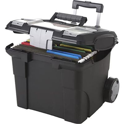 Storex Premium File Storage Box on Wheels, Black/Grey (61507A01C) Storex Premium File Storage Box on Wheels, Black/Grey (61507A01C)