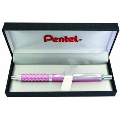 Pentel BL407P-BOX EnerGel Liquid-Gel-Roller Sterling with Case, Stroke Width 0.35 mm, Ball Diameter 0.7 mm, Rose and Black Pentel BL407P-BOX EnerGel Liquid-Gel-Roller Sterling with Case, Stroke Width 0.35 mm, Ball Diameter 0.7 mm, Rose and Black