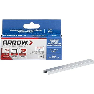 Arrow 202 1/4-Inch Length Standard Staples, Galvanized Steel Office Supplies for Desk Staplers for Business, Classroom Supplies, Home Office, and Craft Use, 5000-Pack Arrow 202 1/4-Inch Length Standard Staples, Galvanized Steel Office Supplies for Desk Staplers for Business, Classroom Supplies, Home Office, and Craft Use, 5000-Pack