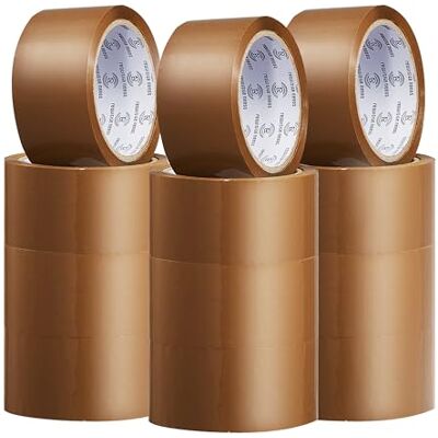 REQUISITE NEEDS Heavy Duty Strong Packaging Tape, Great For Packing, Shipping & Moving, 12 Rolls (48mm x 66m) For Industrial and House Hold Uses (Brown) REQUISITE NEEDS Heavy Duty Strong Packaging Tape, Great For Packing, Shipping & Moving, 12 Rolls (48mm x 66m) For Industrial and House Hold Uses (Brown)