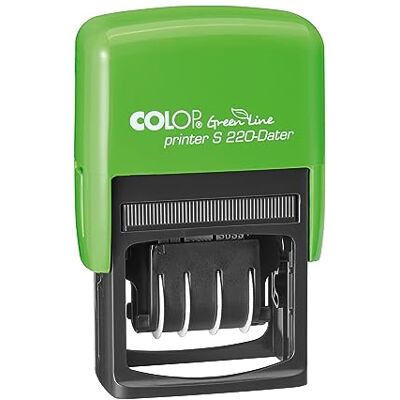 COLOP Date Stamp Printer S 220 Green Line, Date in Numbers, Product Mainly Made of Recycled Material, 127669, 14 x 6 x 3 cm COLOP Date Stamp Printer S 220 Green Line, Date in Numbers, Product Mainly Made of Recycled Material, 127669, 14 x 6 x 3 cm