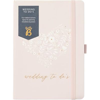 Busy B Wedding To Do Book – A5 Wedding Organiser – Pink – Checklists, Tabbed Sections, Storage Pockets, Pen Loop, Elastic Closure & Ribbon Page Marker Busy B Wedding To Do Book – A5 Wedding Organiser – Pink – Checklists, Tabbed Sections, Storage Pockets, Pen Loop, Elastic Closure & Ribbon Page Marker