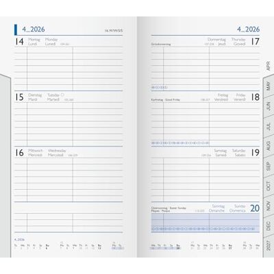 BRUNNEN Weekly Replacement Calendar Model 756 2026 87 x 153 mm, Cardboard, White BRUNNEN Weekly Replacement Calendar Model 756 2026 87 x 153 mm, Cardboard, White