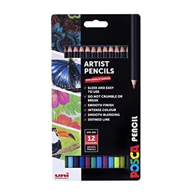 Posca KPE-200 Oil and Wax Colouring Pencils. Premium Tough Nib for Arts and Crafts. Multi Surface Use On Wood, Fabric, Paper, Cardboard, & Canvas. Perfect for Creative Drawing. 12 Cosmos Colours Posca KPE-200 Oil and Wax Colouring Pencils. Premium Tough Nib for Arts and Crafts. Multi Surface Use On Wood, Fabric, Paper, Cardboard, & Canvas. Perfect for Creative Drawing. 12 Cosmos Colours
