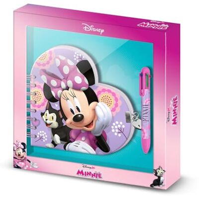 Disney Minnie Mouse Cat-Pack of Heart Diary + 6-Coloured Pen, Lilac Disney Minnie Mouse Cat-Pack of Heart Diary + 6-Coloured Pen, Lilac