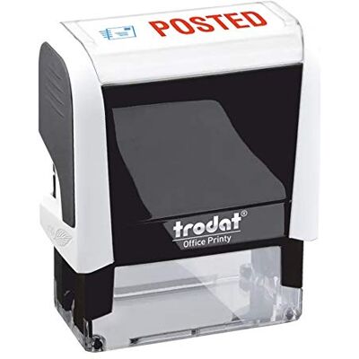 Trodat Stamp 4912 Office Printy with English Text POSTED – Self Inking, Red and Blue Ink, 18 x 46 mm Trodat Stamp 4912 Office Printy with English Text POSTED – Self Inking, Red and Blue Ink, 18 x 46 mm