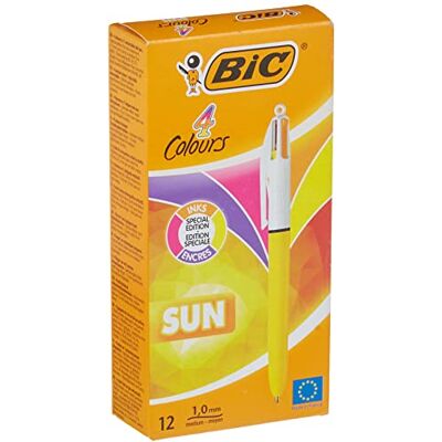 BIC 4 Colours Sun Ballpoint Pens Box of 12 BIC 4 Colours Sun Ballpoint Pens Box of 12