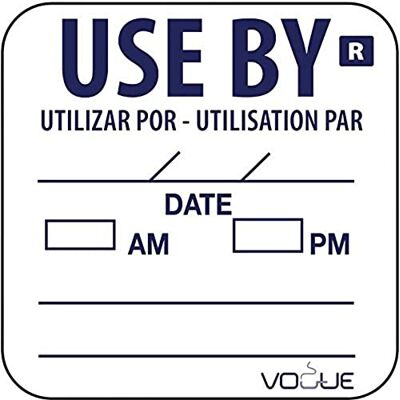 Vogue Removable Use By Labels Blue 25mm (Roll 1000) Vogue Removable Use By Labels Blue 25mm (Roll 1000)