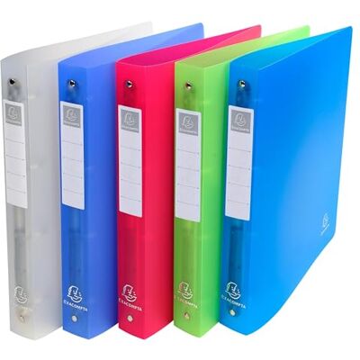 Exacompta Ref 51359E Chromaline PP Semi-Rigid Ring Binder 320 x 268mm in Size, Suitable for A4+ Documents, 4 Rings, Translucent PP Material, 40mm Spine Assorted Colours (Pack of 10) Exacompta Ref 51359E Chromaline PP Semi-Rigid Ring Binder 320 x 268mm in Size, Suitable for A4+ Documents, 4 Rings, Translucent PP Material, 40mm Spine Assorted Colours (Pack of 10)
