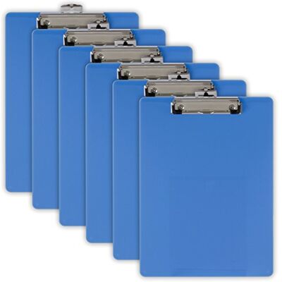 Officemate Plastic Clipboard, Letter Size, Arctic Blue, Pack of 6 (83088) Officemate Plastic Clipboard, Letter Size, Arctic Blue, Pack of 6 (83088)
