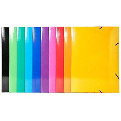 Exacompta Ref 59829E Iderama Collection Elasticated 3-Flap Folder Suitable for A3 Documents, 590gsm Glossy Coated Pressboard, FSC-Certified Assorted Colours (Pack of 10) Exacompta Ref 59829E Iderama Collection Elasticated 3-Flap Folder Suitable for A3 Documents, 590gsm Glossy Coated Pressboard, FSC-Certified Assorted Colours (Pack of 10)