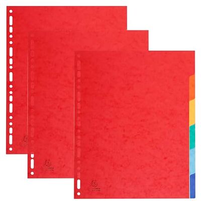 Exacompta Pack of 3 divider sets flexible card 6 blank tabs A4 Maxi Exacompta Pack of 3 divider sets flexible card 6 blank tabs A4 Maxi
