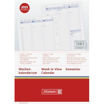 BRUNNEN Weekly Calendar Column Form Business (2025), 2 Pages = 1 Week, A5, 152 Pages BRUNNEN Weekly Calendar Column Form Business (2025), 2 Pages = 1 Week, A5, 152 Pages
