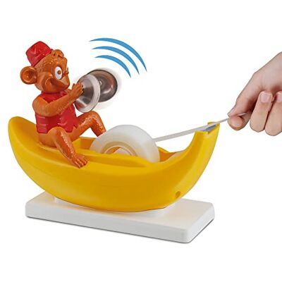 Amazeko Monkey Tape Dispenser with Clapping Motion, Fun Animal Desk Decor, 1 in Core, Non-Slip Weighted Banana Amazeko Monkey Tape Dispenser with Clapping Motion, Fun Animal Desk Decor, 1 in Core, Non-Slip Weighted Banana