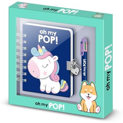 Oh My Pop! Oh My Pop Sweety-Pack of A5 Diary + 6-Coloured Pen, Multicolour Oh My Pop! Oh My Pop Sweety-Pack of A5 Diary + 6-Coloured Pen, Multicolour
