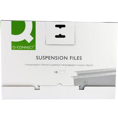 Q-Connect Tabbed Foolscap Suspension File (Pack of 10), green Packaging may vary. Q-Connect Tabbed Foolscap Suspension File (Pack of 10), green Packaging may vary.