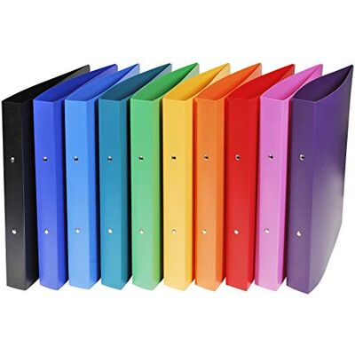 Exacompta Ref 54699E Opaque PP Semi-Rigid Cover Ring Binder Suitable for Storing A4+ Documents, Polypropyelene, 2 Rings, 40mm Spine Assorted Colours (Pack of 20) Exacompta Ref 54699E Opaque PP Semi-Rigid Cover Ring Binder Suitable for Storing A4+ Documents, Polypropyelene, 2 Rings, 40mm Spine Assorted Colours (Pack of 20)