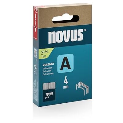 Novus Tools Fine Wire Staples 4mm, 1800 Pieces, Type 53/4, Sliding Box, Gray, Universal for Hand/Electric/Battery/Pneumatic Staplers Novus Tools Fine Wire Staples 4mm, 1800 Pieces, Type 53/4, Sliding Box, Gray, Universal for Hand/Electric/Battery/Pneumatic Staplers