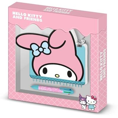KARACTERMANIA Hello Kitty My Melody Face-Pack of Kawaii Diary + 6-Coloured Pen, Pink KARACTERMANIA Hello Kitty My Melody Face-Pack of Kawaii Diary + 6-Coloured Pen, Pink
