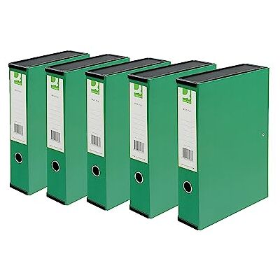 Q-Connect 75mm Box File Foolscap Green (5 Pack) Q-Connect 75mm Box File Foolscap Green (5 Pack)